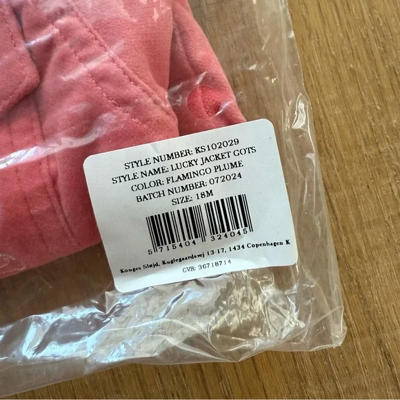 Konges Slojd NEW NWT Pink Lucky Jacket - Pink Flamingo Plume (18M) - Picture 10 of 11